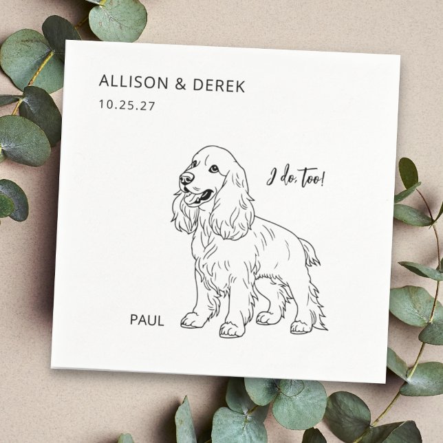 Serviette En Papier Simple I Do Too Chien Mariage Réception Cocktail (Créateur téléchargé)