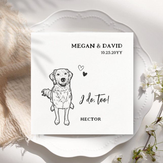 Serviette En Papier Simple I Do Too Dog Golden Retriever Mariage (Créateur téléchargé)