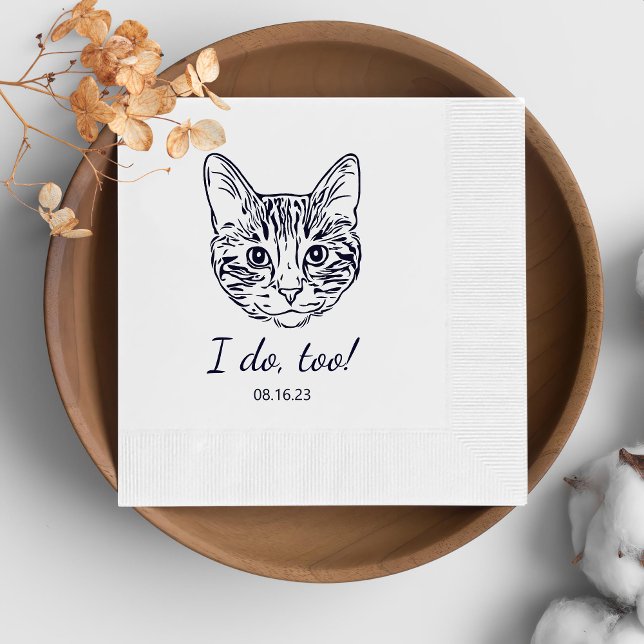 Serviette En Papier Simple je fais trop chat Mariage de dessin main (Créateur téléchargé)