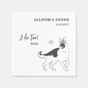 Serviette En Papier Simple je fais trop chien berger allemand Mariage