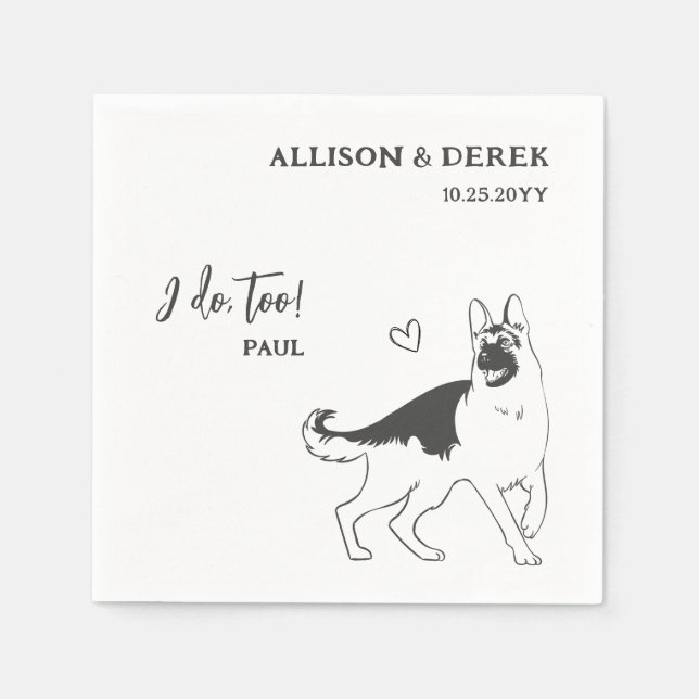 Serviette En Papier Simple je fais trop chien berger allemand Mariage (Devant)