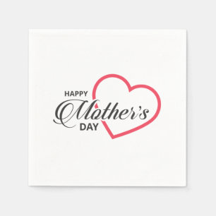 Serviette En Papier Simple Joyeuse fête des mères   Napkin