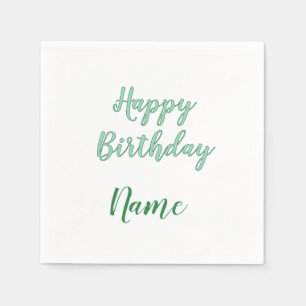 Serviette En Papier simple joyeux anniversaire minimal ajoutez votre n