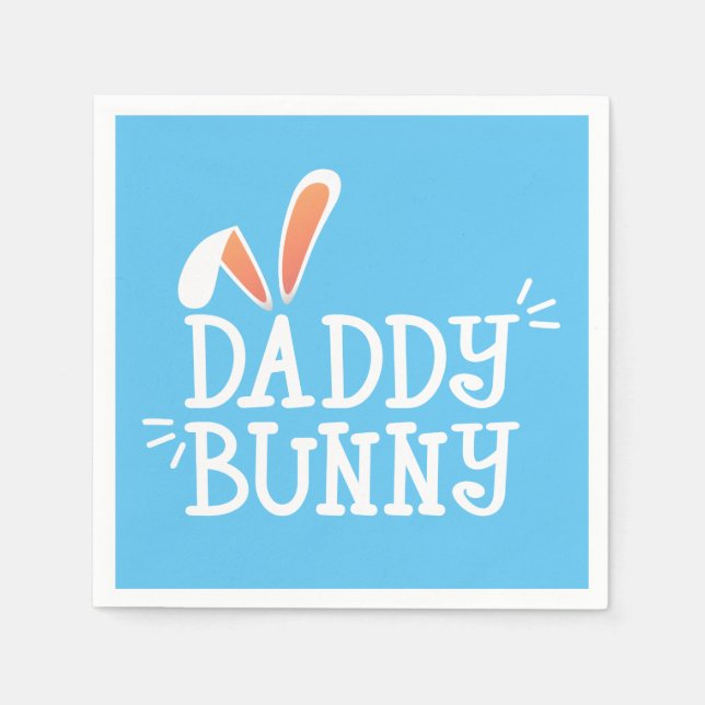 Serviette En Papier Simple Lapin de Pâques Papa Typograph | Serviette  (Devant)