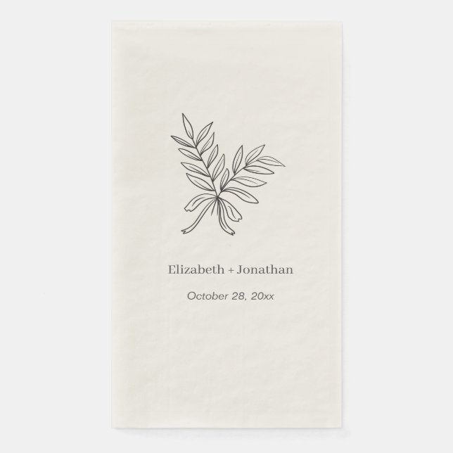 Serviette En Papier simple Leaf Bouquet Mariage Fiançailles spectacle  (Devant)