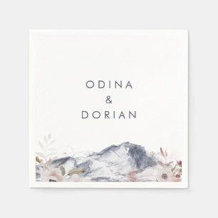 Serviette En Papier Simple Mariage Floral Mountain