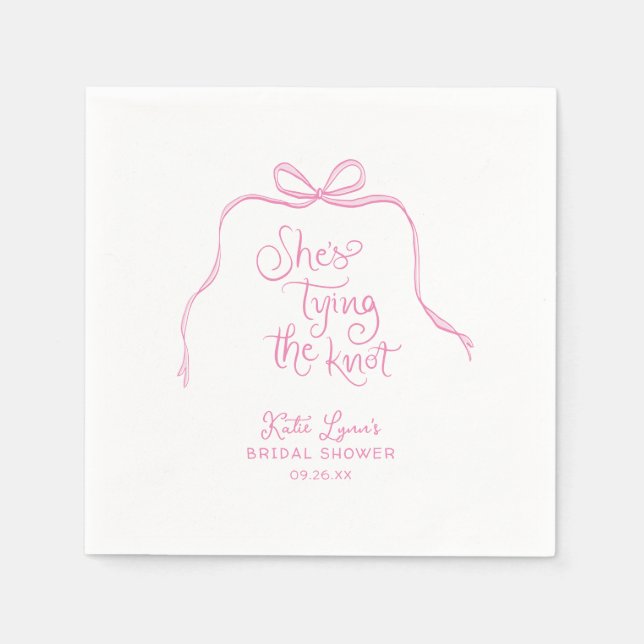 Serviette En Papier Simple mariage rose Fête de mariage (Devant)