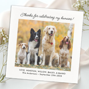Serviette En Papier Simple mignon photo Chien moderne Mariage personna