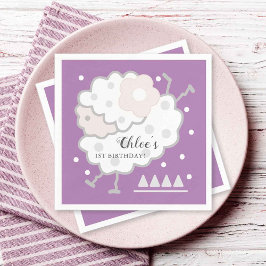 Serviette En Papier Simple mignonne Jumb Lavender 1er anniversaire