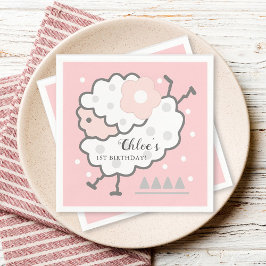 Serviette En Papier Simple mignonne Jumelage blanc agneau 1er annivers