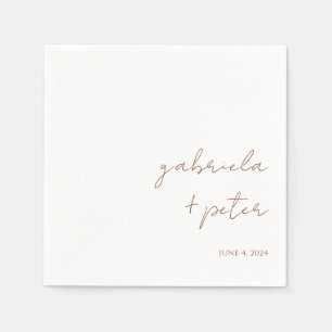 Serviette En Papier Simple minimaliste Burange Mariage moderne