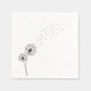 Serviette En Papier Simple minimaliste Dandelion soufflant Serviette
