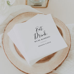 Serviette En Papier Simple minimaliste manger boire Nous sommes mariés
