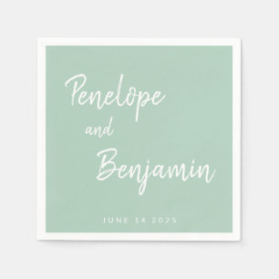 Serviette En Papier Simple minimaliste moderne Mariage vert Pistachio