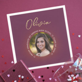 Serviette En Papier Simple Moderne Design élégant Burgundy Graduation 