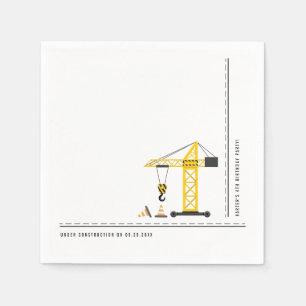 Serviette En Papier Simple Moderne En Construction Fête Thème