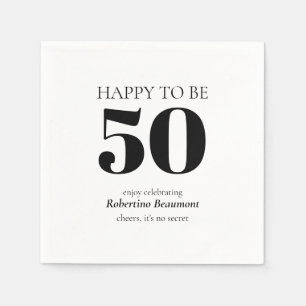 Serviette En Papier Simple Moderne Fête Surprise pour 50 ans