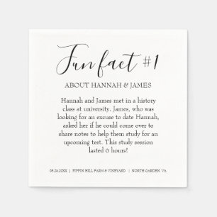 Serviette En Papier Simple moderne Noir Blanc Fun Fact 1 Mariage Napki