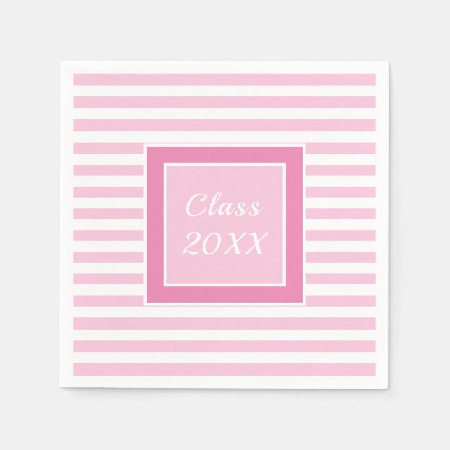 Serviette En Papier Simple moderne Script Pink Graduate Party (Devant)