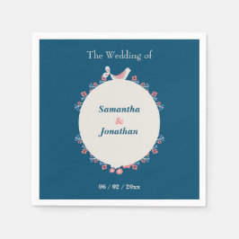 Serviette En Papier Simple moderne style folklorique Mariage bleu