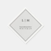 Simple Monogramme Gris Clair Mariage Élégant
