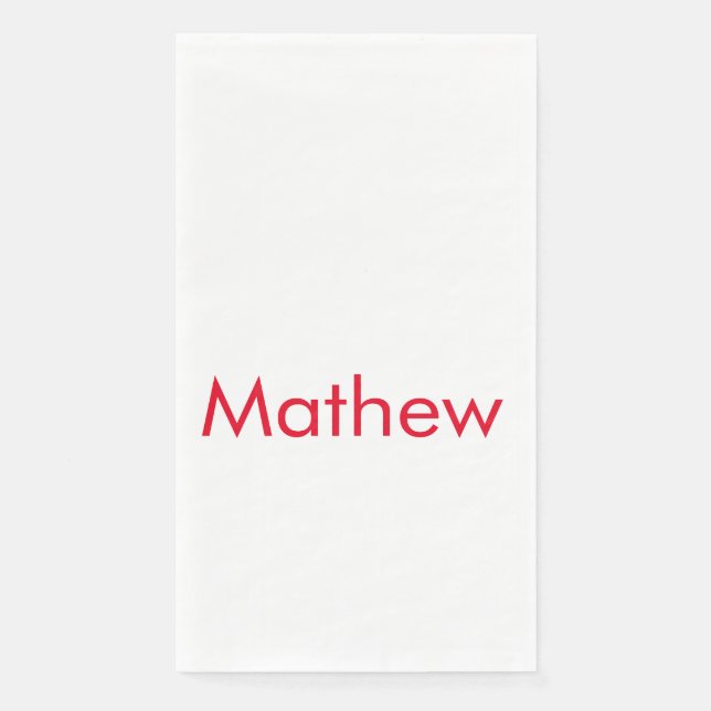 Serviette En Papier simple monogramme initiale lettre ajoutez votre no (Devant)