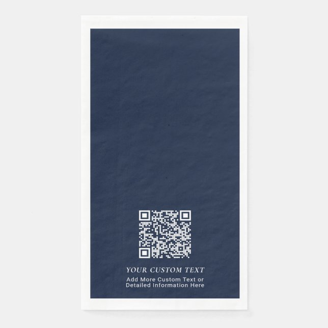 Serviette En Papier Simple Navy Custom QR Code Entreprise Promotionnel (Devant)