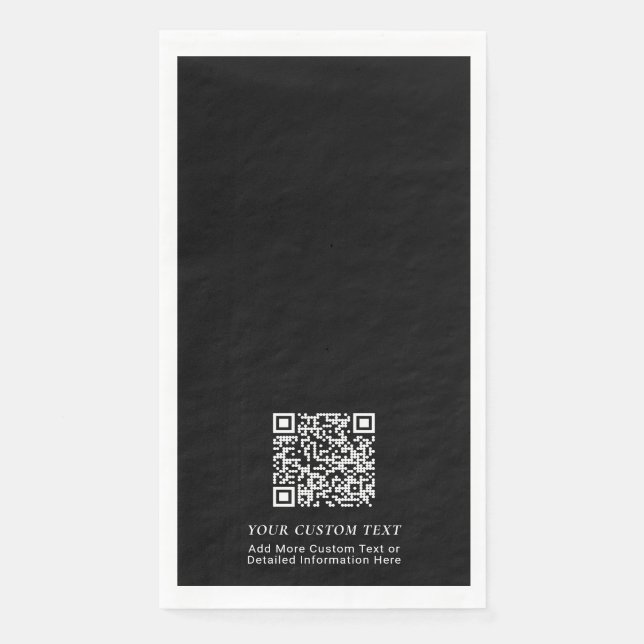 Serviette En Papier Simple noir personnalisé QR Code professionnel (Devant)