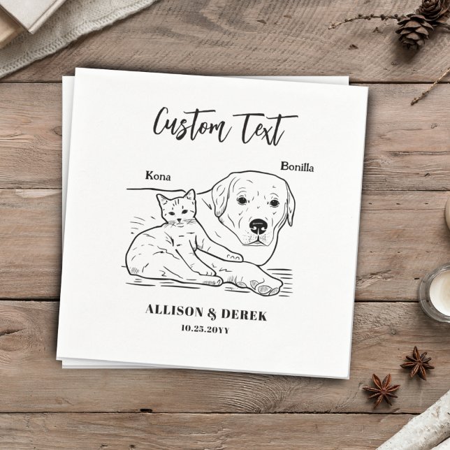 Serviette En Papier Simple Nous faisons trop Chien Chat Mariage Nom de (Créateur téléchargé)