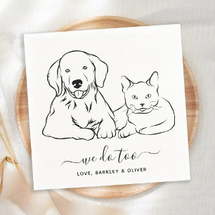 Serviette En Papier Simple Nous faisons trop Customisé Chien Chat Mari
