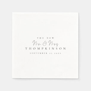 Serviette En Papier Simple Nouveau nom M et Mme Nom Date Script