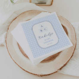 Serviette En Papier Simple Pale Blue Toile Blocks Baby shower Party