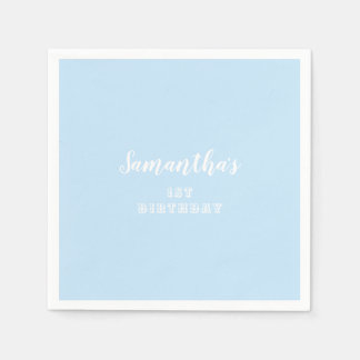 Serviette En Papier Simple Pastel Blue