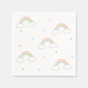 Serviette En Papier Simple Pastel Rainbow Cake