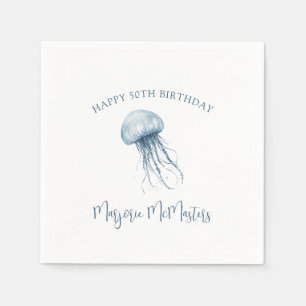 Serviette En Papier Simple personnalisé Méduse Côtière 50e Anniversair