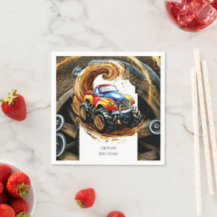 Serviette En Papier Simple Road Monster Truck Anniversaire