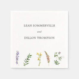 Serviette En Papier Simple Rustique Bohème Floral Fleurs Sauvages Mari