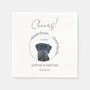 Serviette En Papier Simple Schnauzer Mariage Cocktail  Napkins