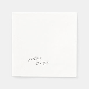 Serviette En Papier Simple Script Grateful Thankful Cocktail