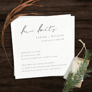 Serviette En Papier Simple Script noir blanc Mariage faits amusants