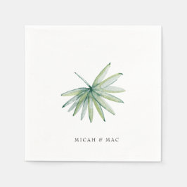 Serviette En Papier Simple Tropical Frond Beach Wedding Cocktail