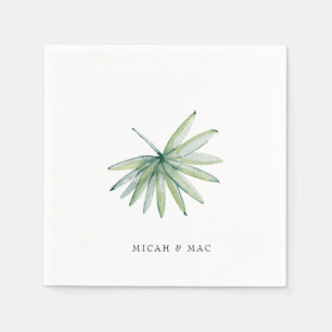 Serviette En Papier Simple Tropical Frond Beach Wedding Cocktail