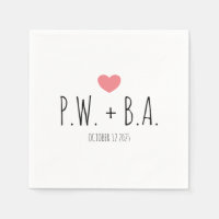 Simple Whimsical Monogrammed Heart Mariage