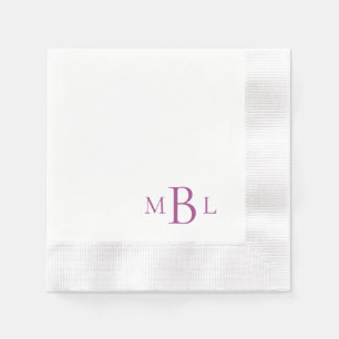 Serviette En Papier Simplement Élégant Monogramme Vin Cocktail Coin