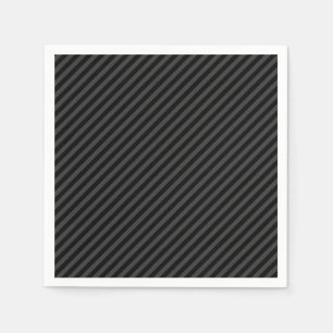 Serviette En Papier Simples bandes diagonales noires et fumantes noire