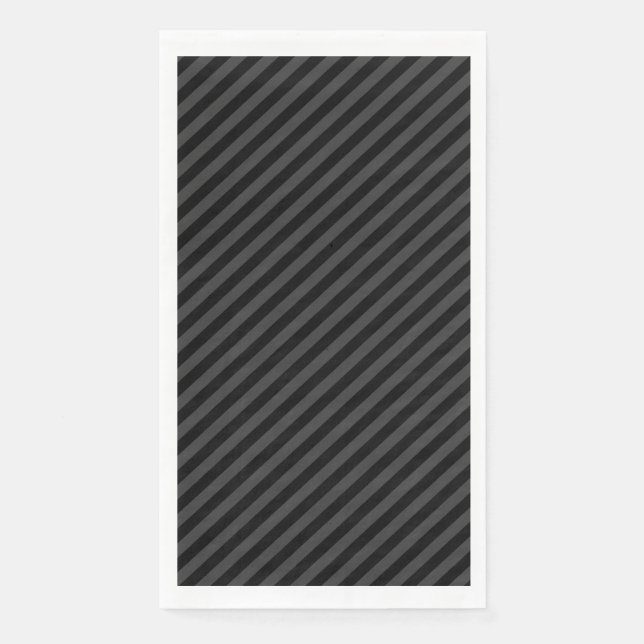 Serviette En Papier Simples bandes diagonales noires et fumantes noire (Devant)