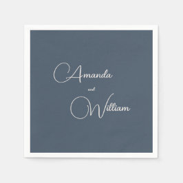 Serviette En Papier Simplicité moderne Mariage bleu marine