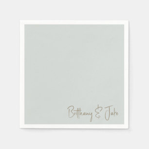 Serviette En Papier Simply Sage Gold Script Mariage Cocktail
