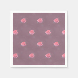 Serviette En Papier Single Pink Rose Pattern
