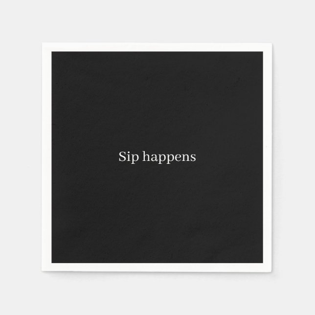Serviette En Papier 'Sip Happens' Playful Drink Station Stylish Cheeky (Devant)